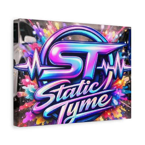 Canvas Wall Art — "Static Tyme" Neon Logo Pop Art