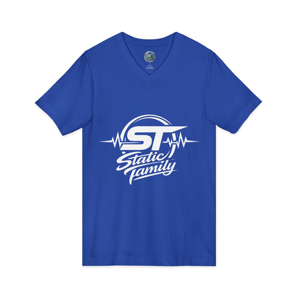 Static Family Logo V-Neck Tee — Graphic Shirt